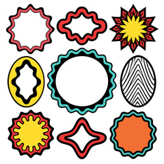 Colorful abstract graphic shapes vector