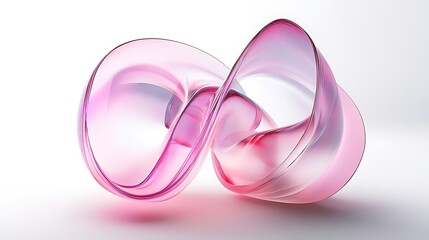 Abstract pink glass shapes