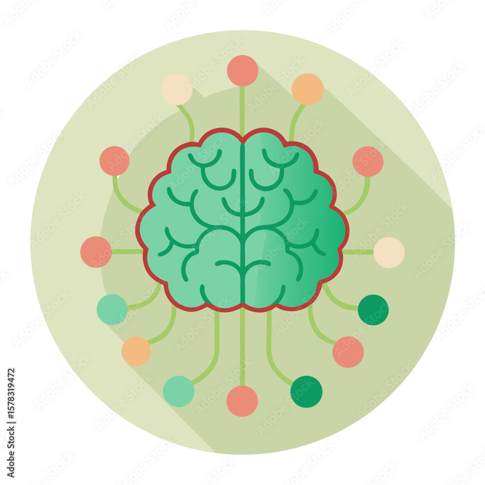 Poster artificial intelligence brain vector design concept