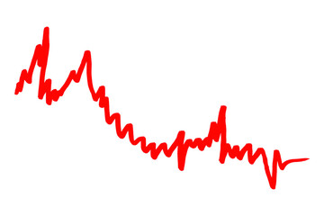 Red ink pen line, underline, isolated on transparent background. Simple ink pen scribble effect. Suitable for business and school presentation design.