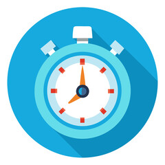 Blue Stopwatch Illustration Timer Vector Graphic Flat Design