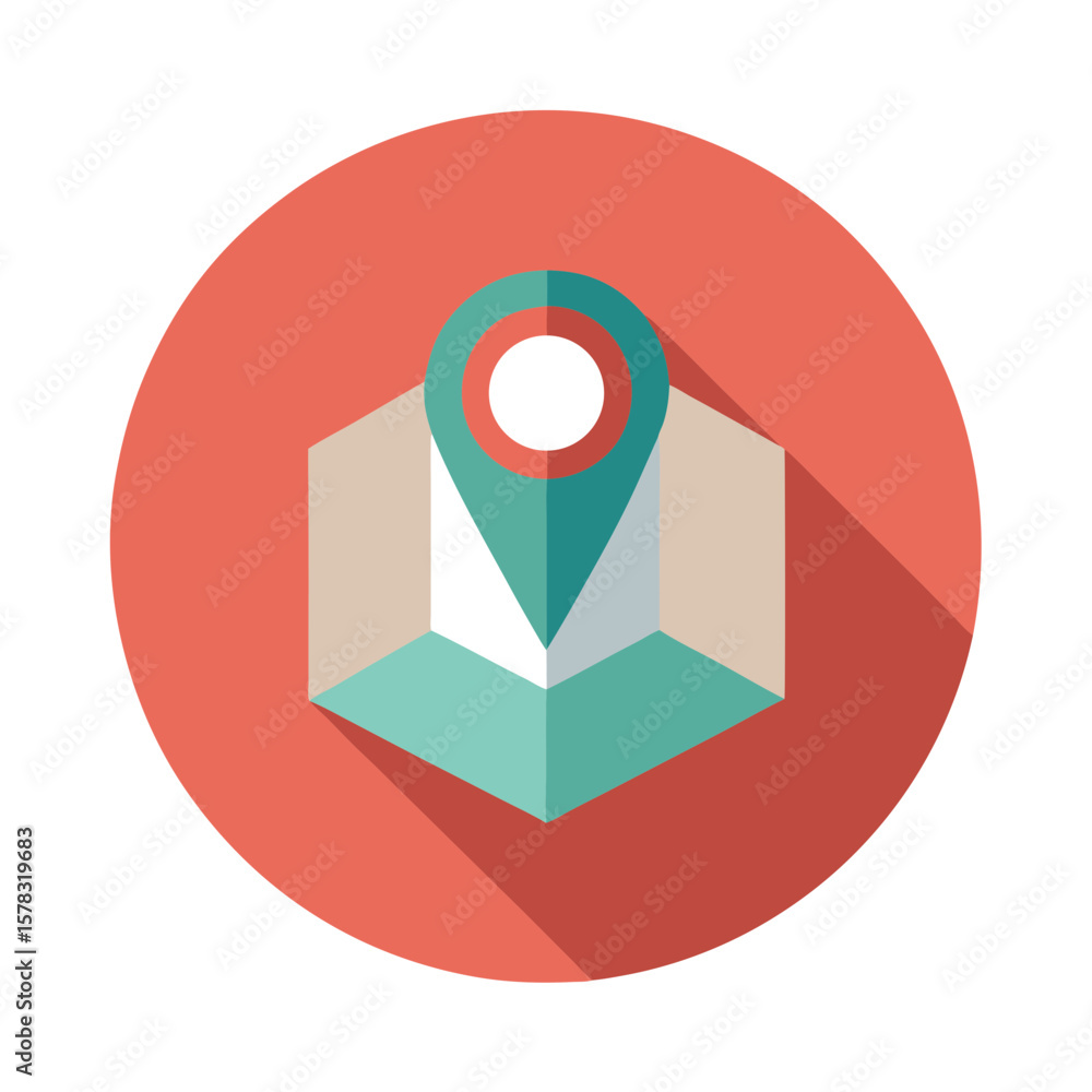 Poster map location pin vector graphic navigation design icon