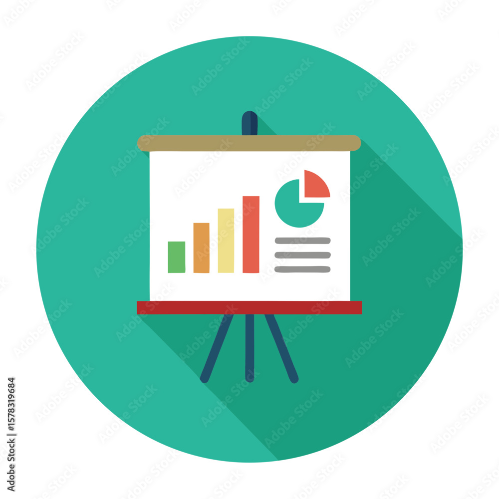 Poster presentation board vector chart graph flat design icon