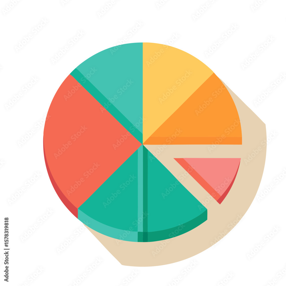 Poster pie chart vector graphic data visualization business diagram