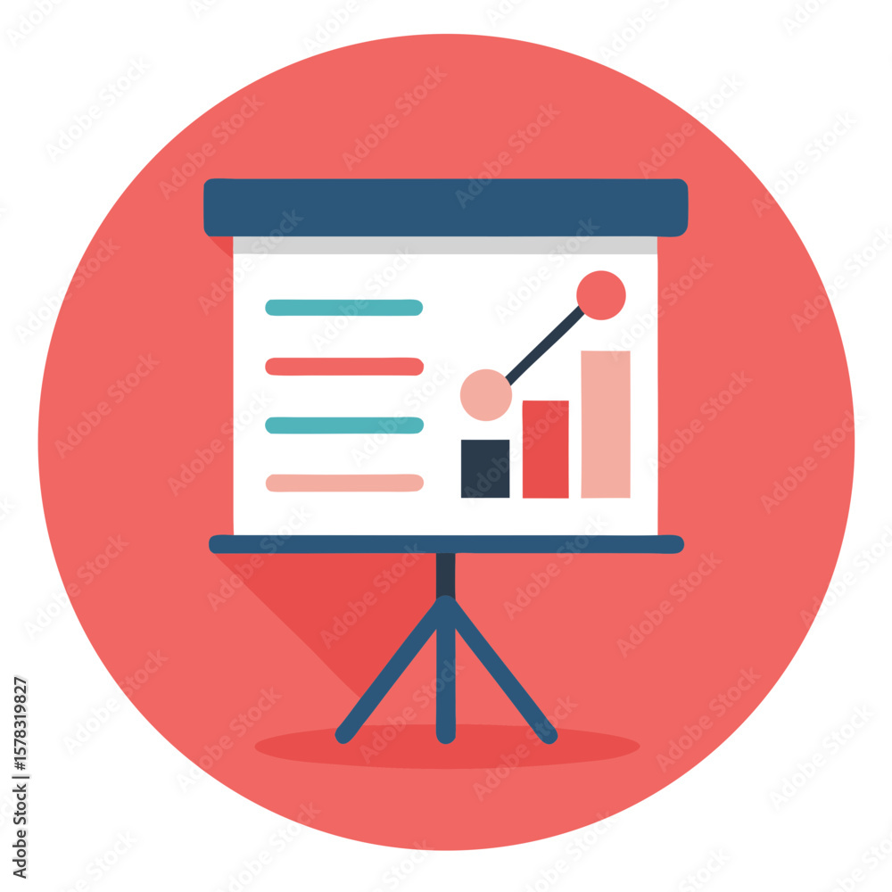 Aufkleber presentation board vector with graph and chart illustration