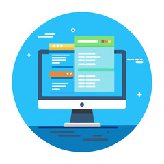 Computer Monitor Layouts Flat Design Vector Illustration