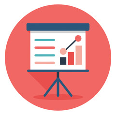 Presentation Board Vector with Graph and Chart Illustration