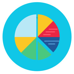 Colorful Pie Chart Vector Diagram Illustration Data Analysis