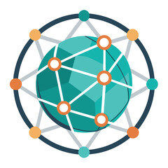 Abstract Network Sphere Vector Illustration Design