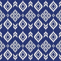 Blue and white ikat pattern texture backgrounds