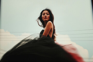 Woman in Black Dress