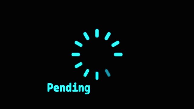 Animated of circle Pending icon. Black background Animated circular loading mark with. 4k video animation.