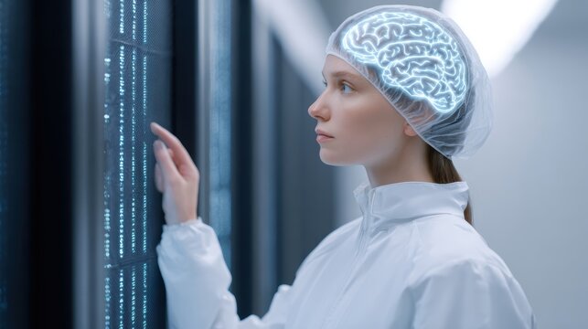 AI Brain Research: Data Analysis & Neural Network Concept