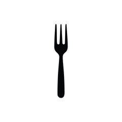 Black fork with three tines utensil cutlery