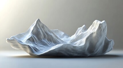 Abstract sculptural form in light gray