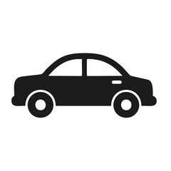 Fototapeta premium Black sedan silhouette with wheels and windows vehicle automobile