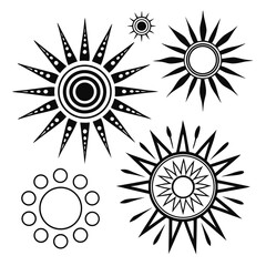 Sunburst Starburst Radial Shapes black