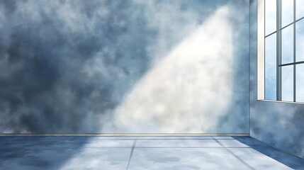 Empty modern interior with sunlight