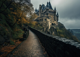 A castle in cologne germany in the style of mountains