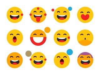 Fototapeta premium Photo of a collection of expressive and playful emoji faces