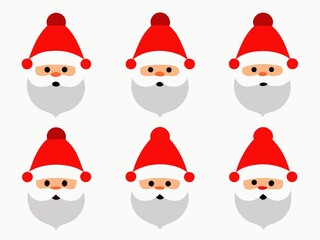 Photo of santa claus heads isolated on white background