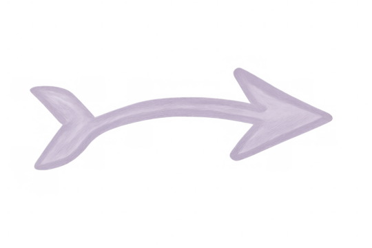 Simple purple arrow pointing right, isolated against a transparent background, conveying direction and guiding choices with elegance