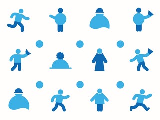 Photo of abstract people icons isolated on white background