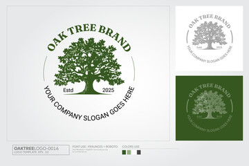 Oak Tree Vector Logo Illustration. Vector silhouette of a tree. This beautiful tree is a symbol of life, beauty, growth, strength, and good health. 