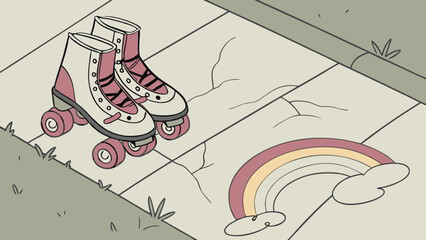 Abstract grunge background with retro elements featuring a stylized athletic shoe design