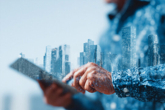 Tablet and City Overlay