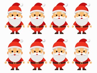 Photo of cartoon santa claus figures isolated on white background