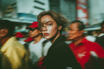 Woman in Crowd