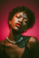 Glamorous Red Makeup Portrait