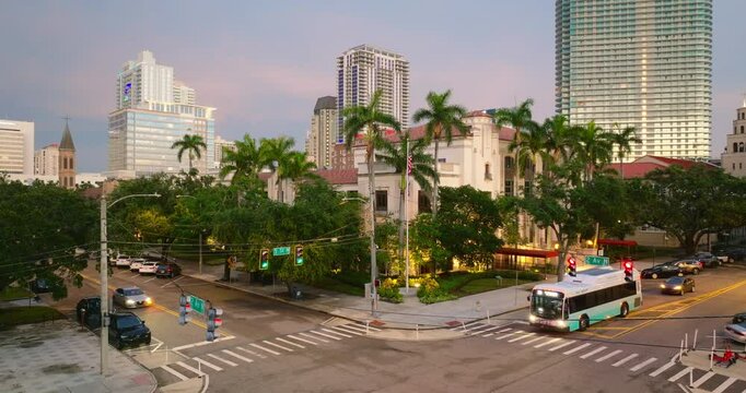 View of downtown St. Petersburg, Florida, USA. Urban skyline with high-rise buildings in vibrant American city.