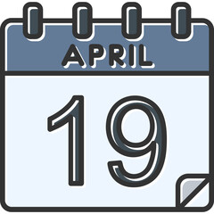 19 April Flat Icon
