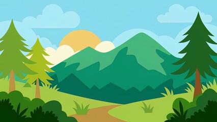 mountain landscape with trees