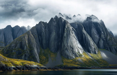 Photoshoot of dramatic mountains. Vacation destination.