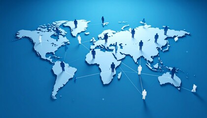 Business connection map with people icons naturally connected by lines