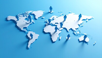 Business connection map with people icons naturally connected by lines