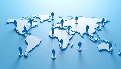 Business connection map with people icons naturally connected by lines