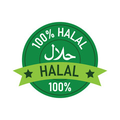 Halal Quality Guarantee Badge with Green Color Theme