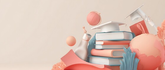 Education and learning still life arrangement