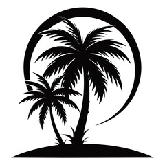 silhouette of palm trees