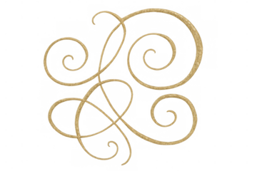 Metallic golden curls sweeping gracefully across transparent surface, embodying refined elegance and luxurious graphic design aesthetic