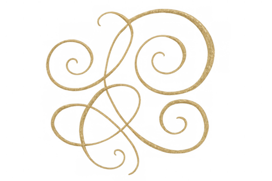 Metallic golden curls sweeping gracefully across transparent surface, embodying refined elegance and luxurious graphic design aesthetic