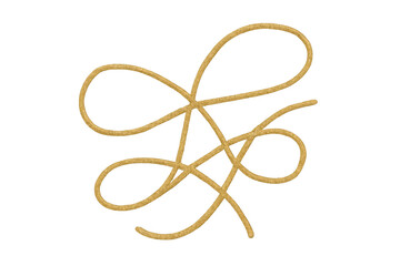 Golden rope forming elegant swirls, perfect for adding a touch of luxury to designs, with transparent background for easy integration
