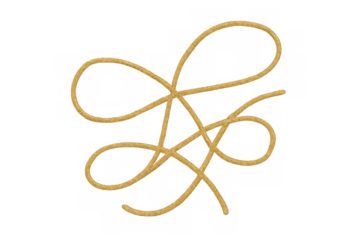 Golden rope forming elegant swirls, perfect for adding a touch of luxury to designs, with transparent background for easy integration