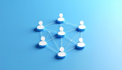 Obraz premium Generated imageCommunity structure diagram with smoothly connected people silhouette 3D icons 