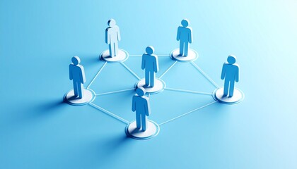 Generated imageCommunity structure diagram with smoothly connected people silhouette 3D icons
