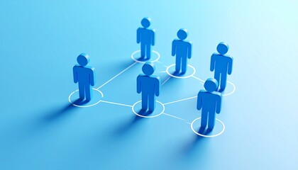 Generated imageCommunity structure diagram with smoothly connected people silhouette 3D icons
